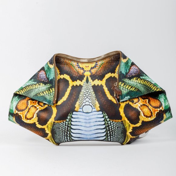 Alexander McQueen Handbags - SOLD Alexander McQueen De Manta Snake Nylon Clutch
